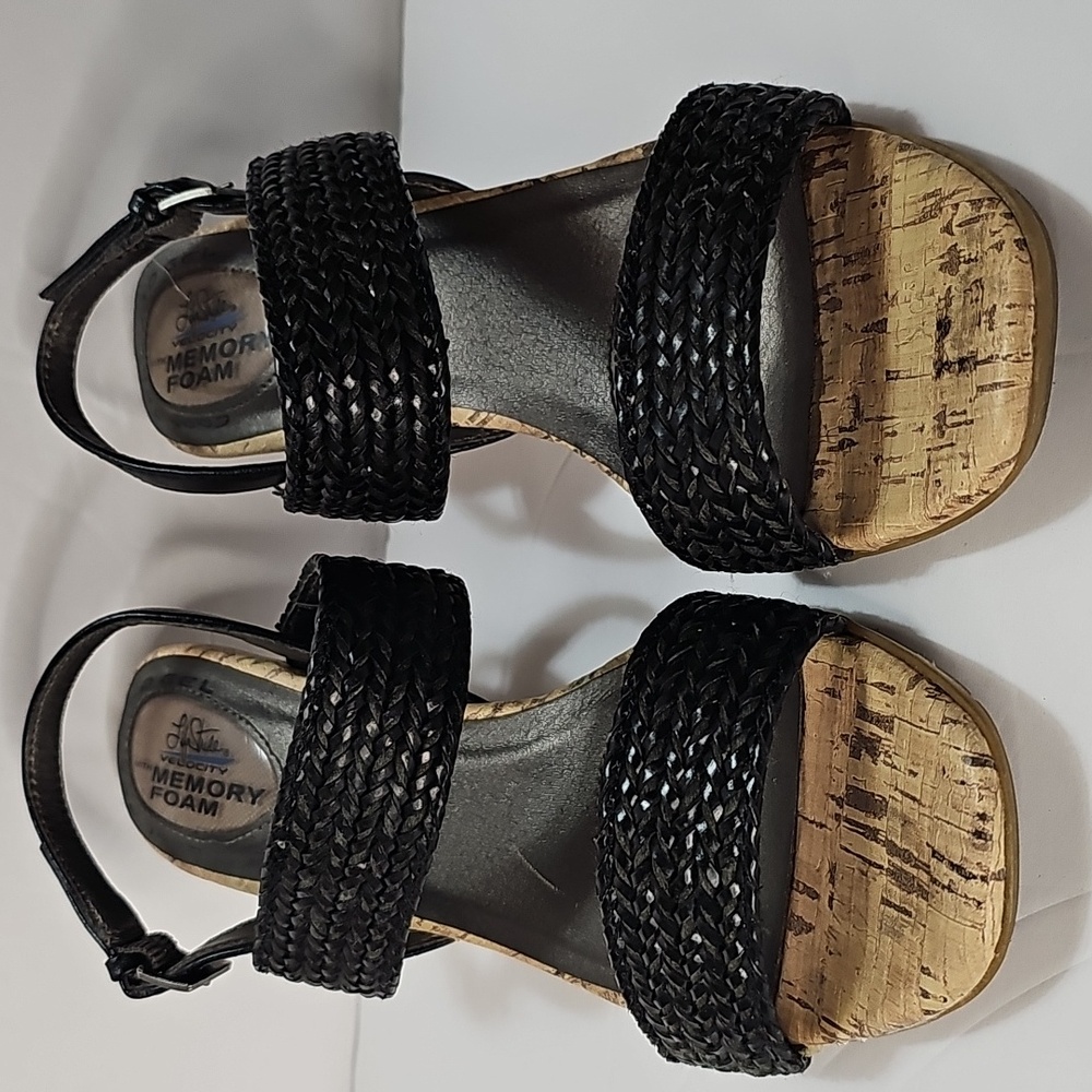 Life Stride PERSONA Velocity Memory Foam Slingback Wedge Sandals EUC like New
